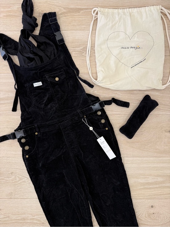 The Mumsie Denim - NEW The Mumsie Easy Rider Black Corduroy Overalls